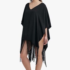 BCBGMaxAzria convertible fringe top XS/S